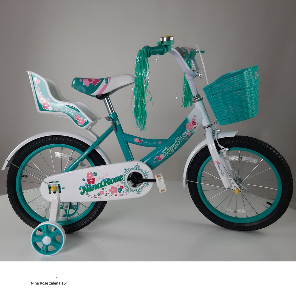 Dečiji bicikl Nina Rose 16 inča mint sa pomoćnim točkovima