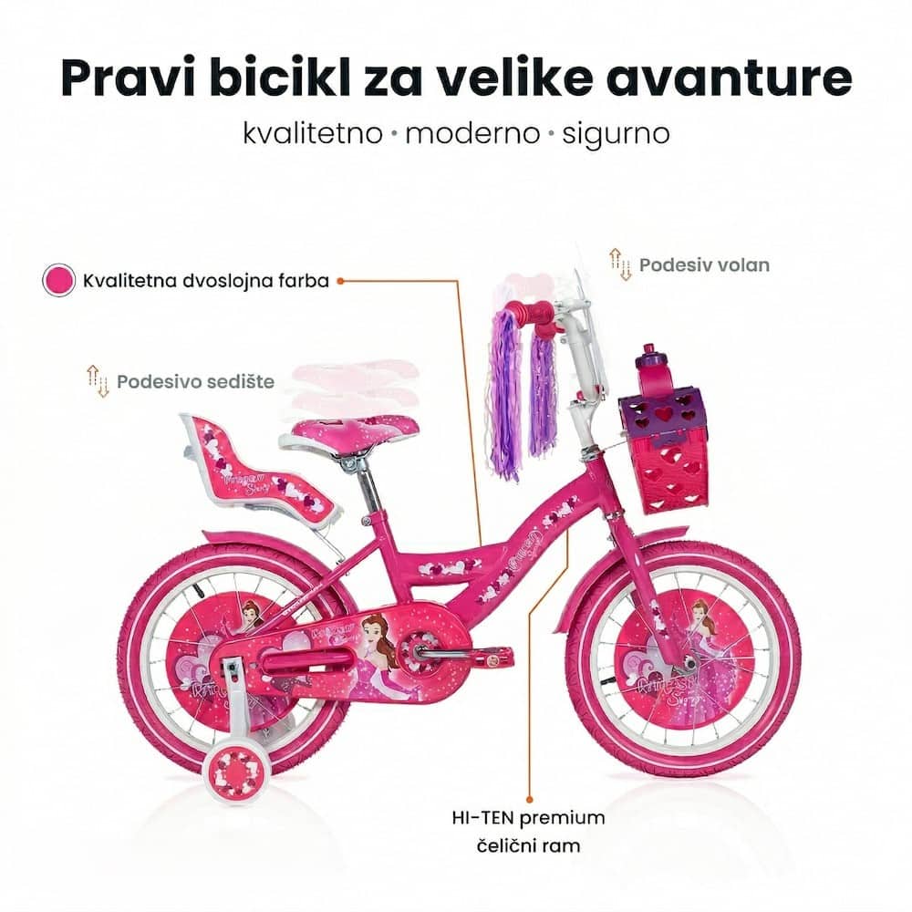 Dečiji bicikl 16'' Story roze - Slika 2