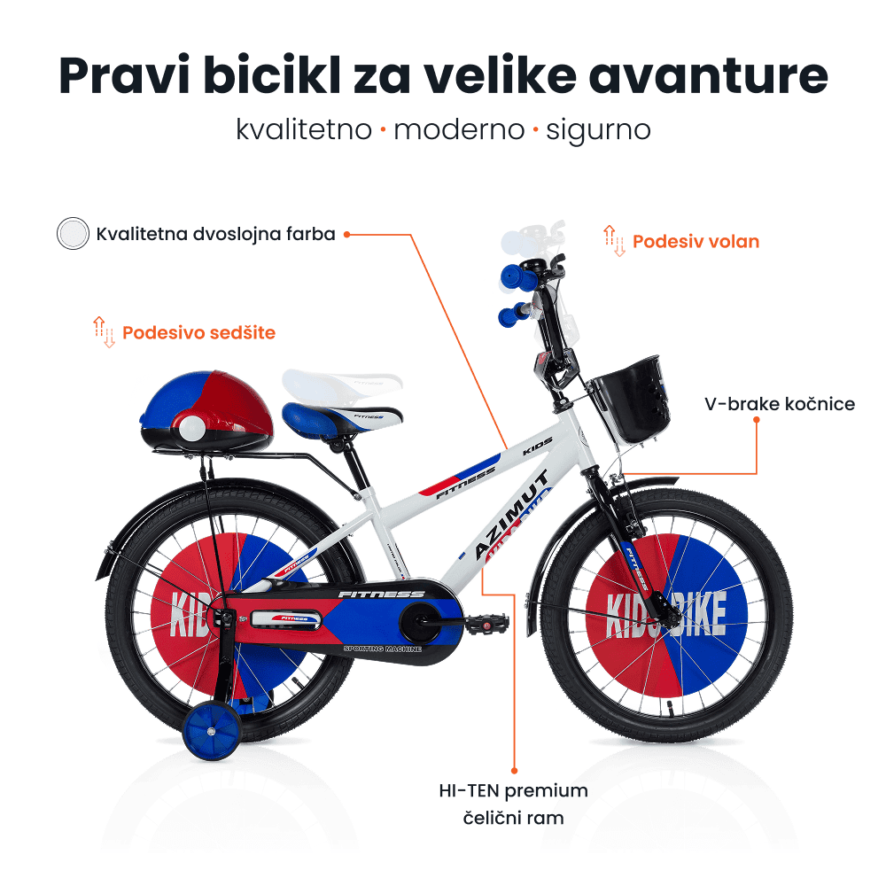 Dečiji bicikl 20'' Fitness Plavo - Crvena - Slika 3