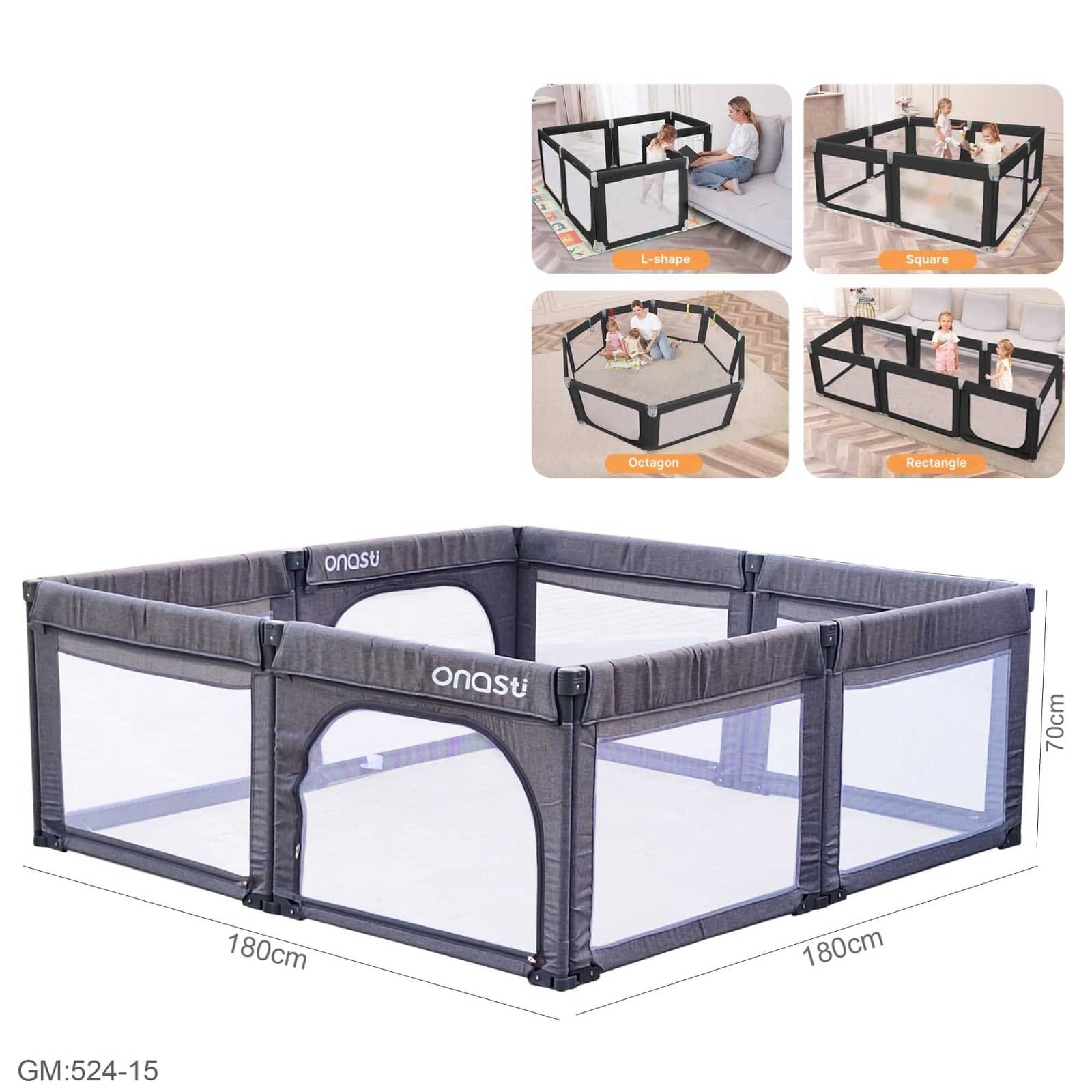 Multiflex ogradica sive boje 180x180x70cm - Slika 2
