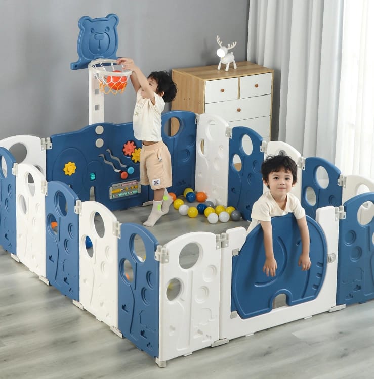 Sklopiva ogradica SLONČE 150x150cm + 100 loptica + podloga