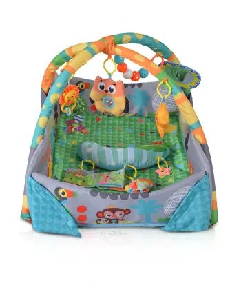 Podloga za bebe Oasis Green sa visećim igračkama i zaštitnim stranicama