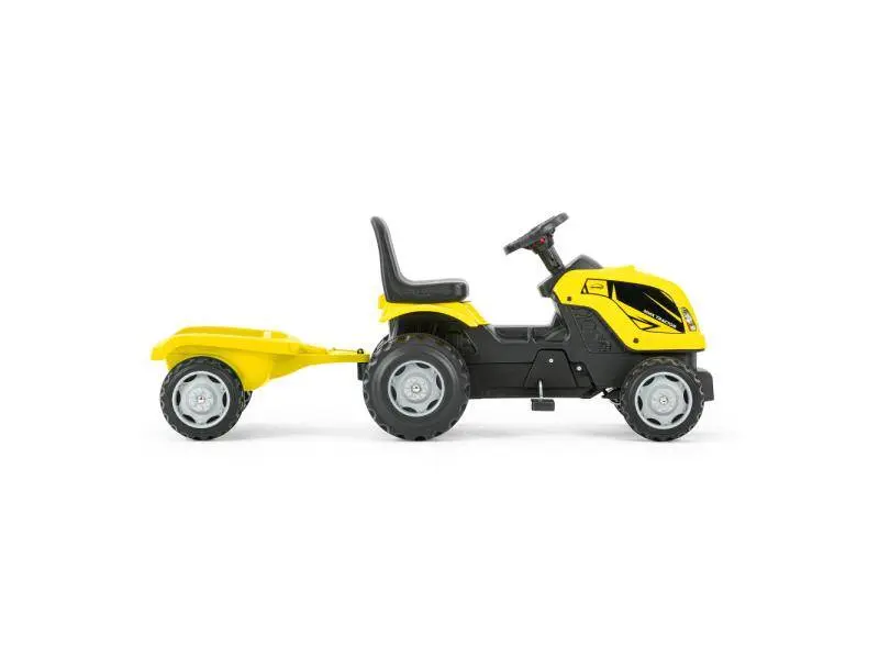 Dečiji traktor sa prikolicom žuti