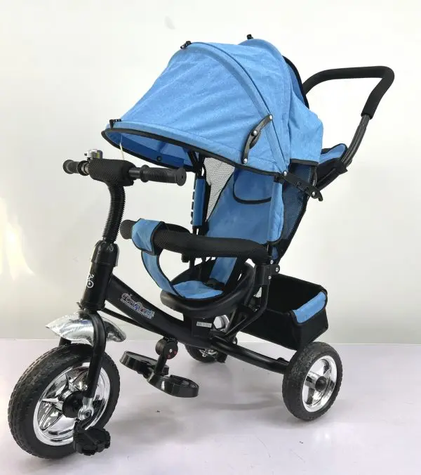 Tricikl sa podesivim naslonom plavi