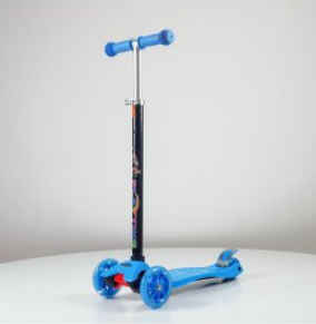 Dečiji trotinet plavi sa svetlećim točkovima