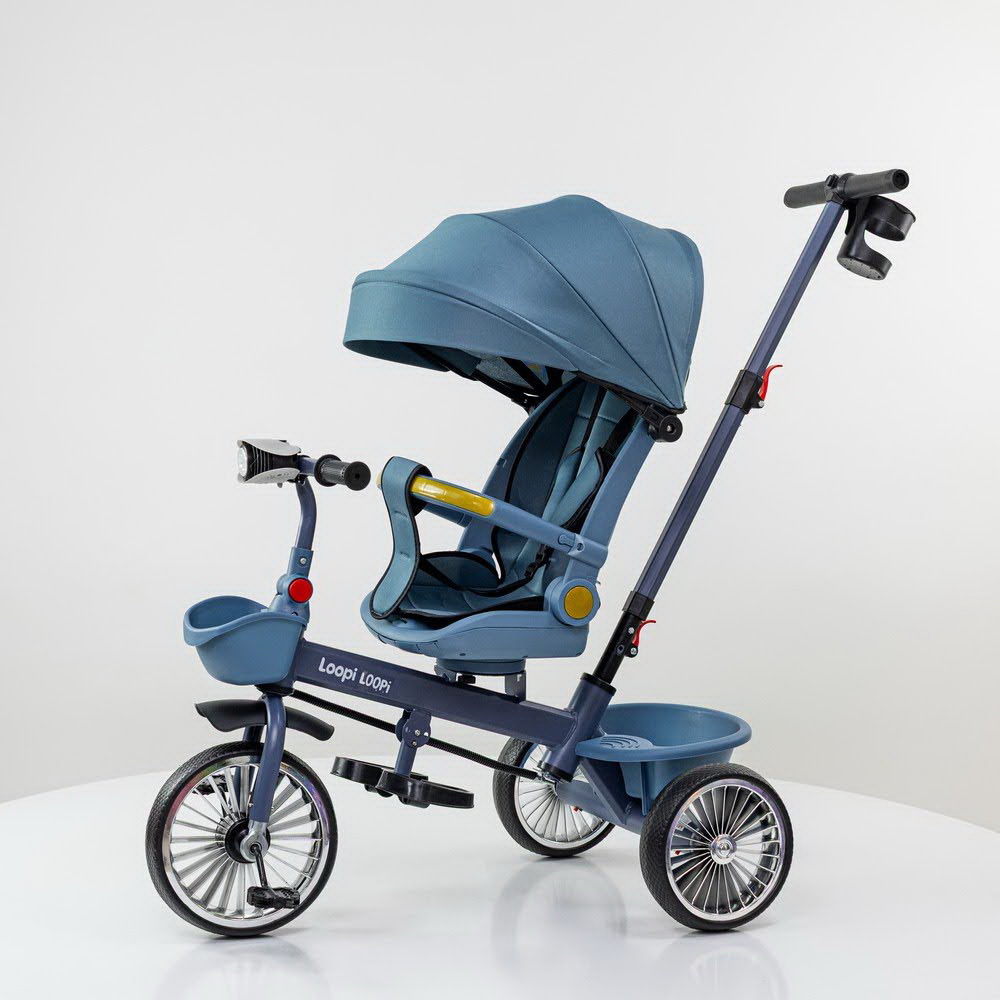 Tricikl 4003 plavi za decu sa stabilnom konstrukcijom i zadnjom korpom