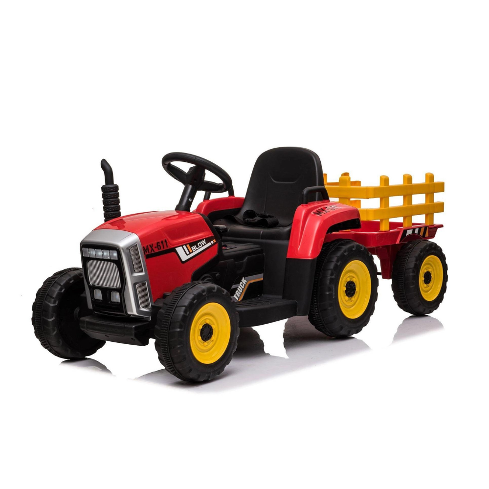 traktor na akumulator 261 crveni sa prikolicom za decu