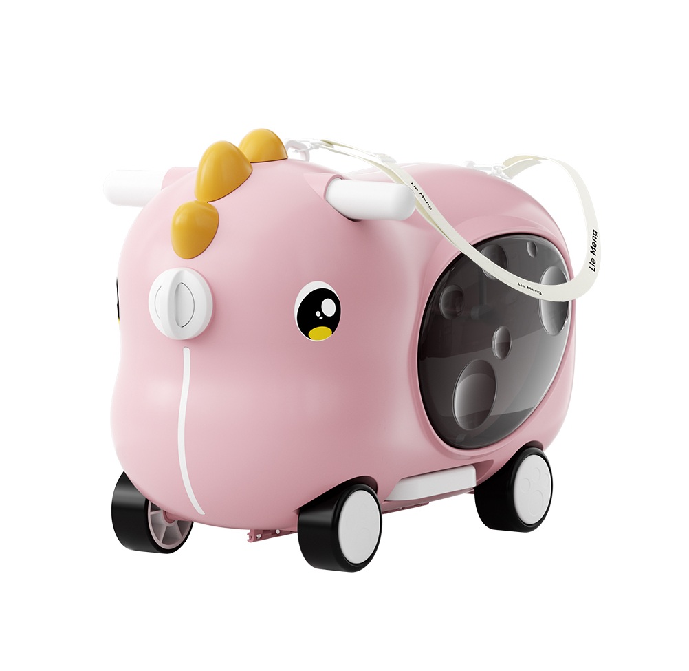 Dečija guralica koferčić roze – lagana i stabilna guralica za decu