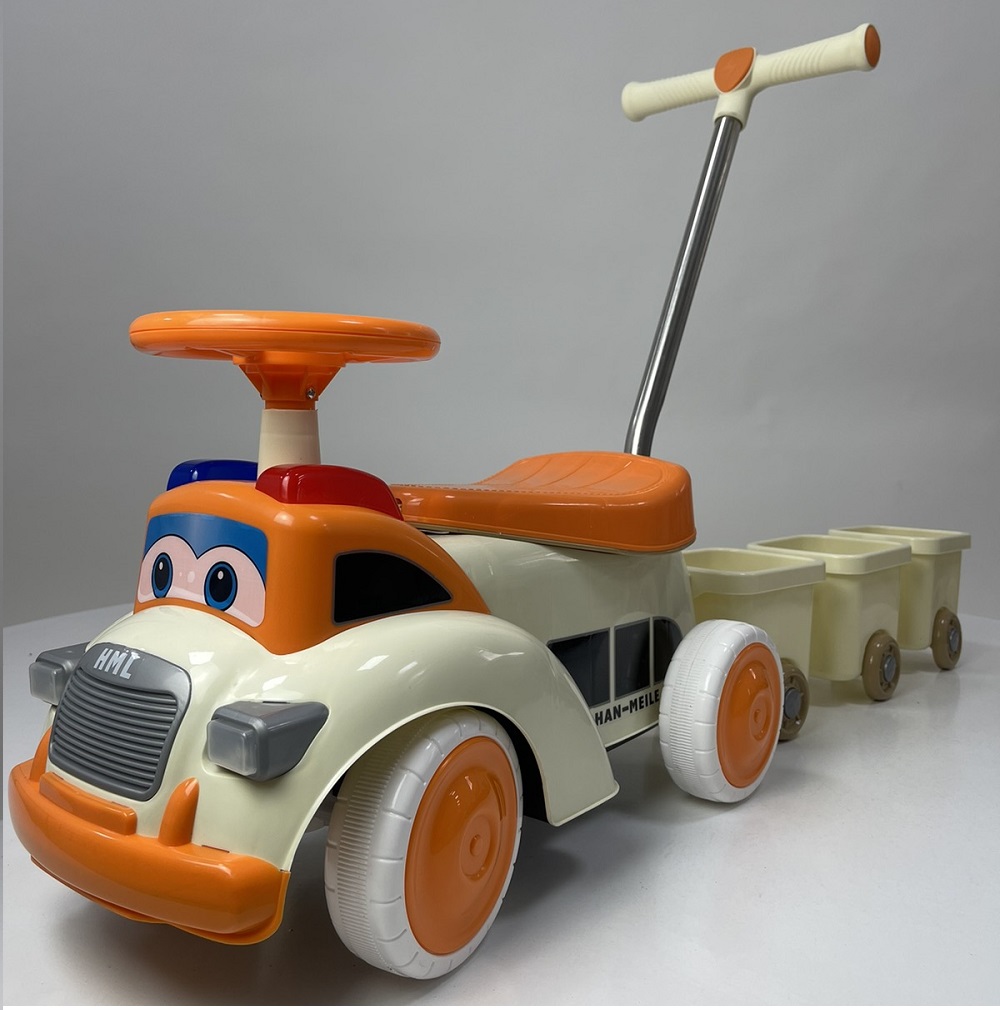 Dečija guralica sa prikolicom – vozilo sa svetlima, melodijama i 3 prikolice