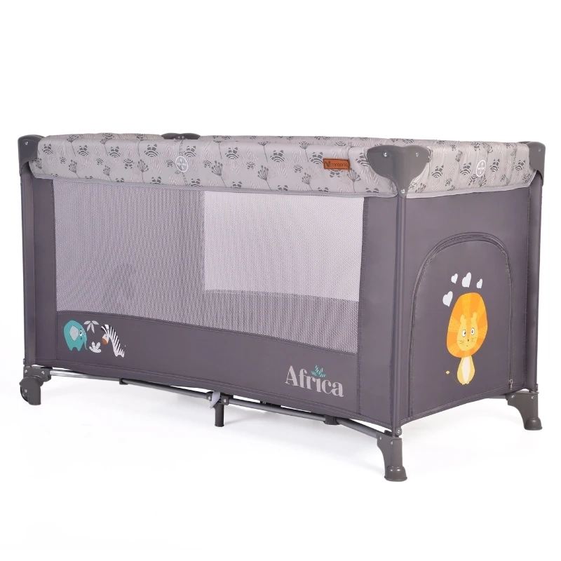 Cangaroo prenosivi krevetac Africa Grey za bebe sklopivi putni krevetac sa mrežastim stranicama