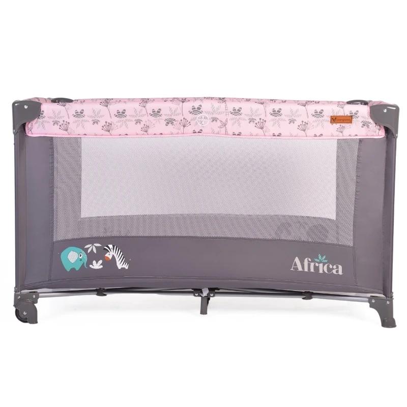 Cangaroo prenosivi krevetac Africa Pink za bebe sklopivi putni krevetac sa mrežastim stranicama