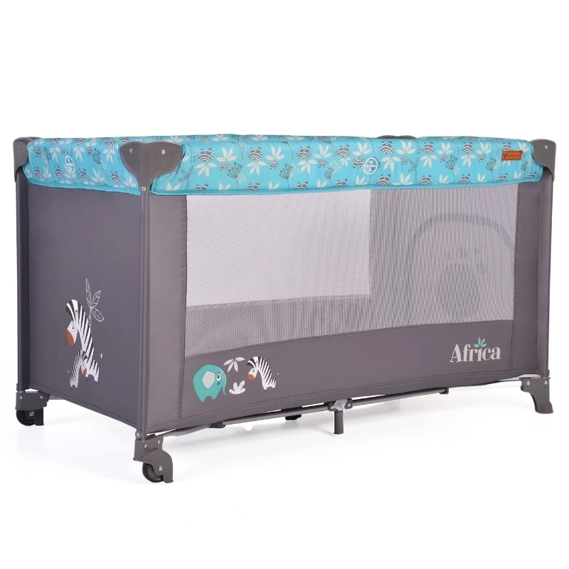 Cangaroo prenosivi krevetac Africa Turqouise za bebe sklopivi putni krevetac sa mrežastim stranicama