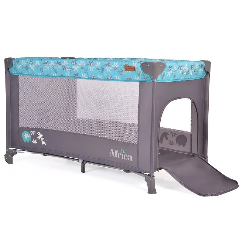 Cangaroo prenosivi krevetac Africa Turqouise za bebe sklopivi putni krevetac sa mrežastim stranicama