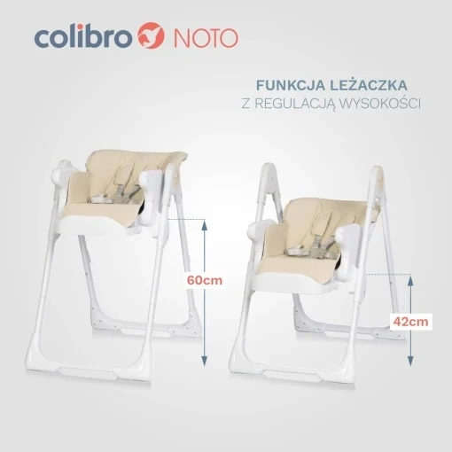 Colibro Noto Almond 2u1 hranilica i ležaljka za bebe sa tacnom