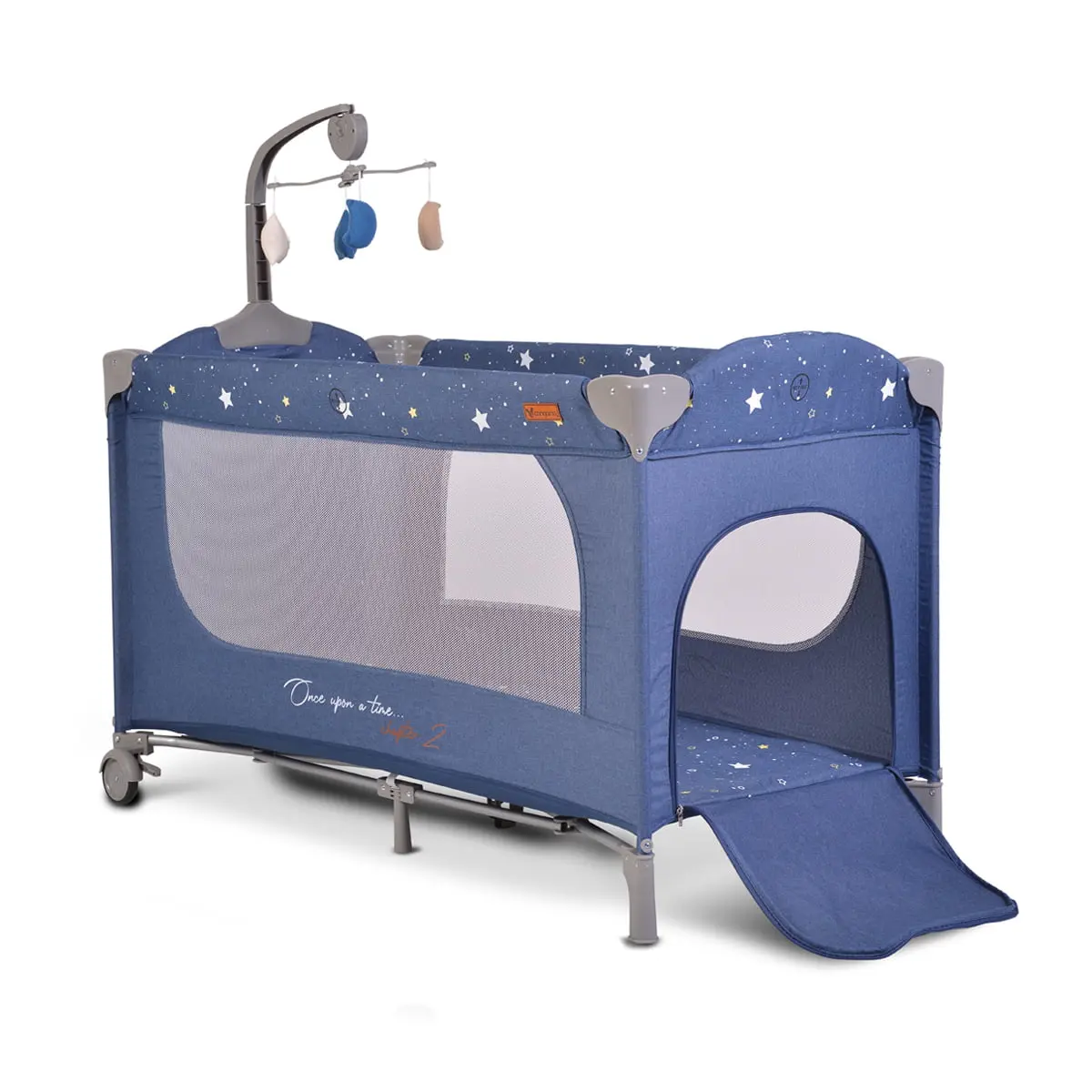 Prenosivi krevetac Once Upon A Time 2 nivoa Jeans sa vrteškom i torbom