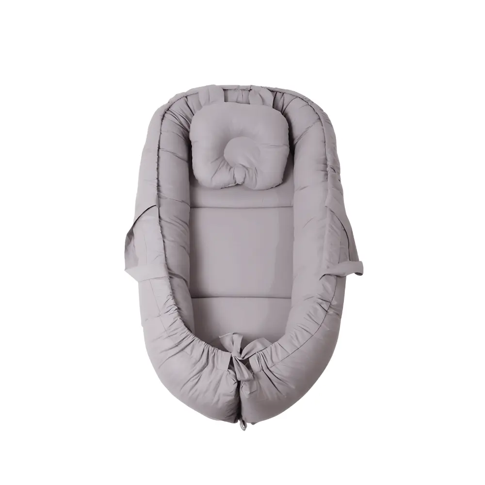 Gnezdo za bebe Comfort Grey mekano pamucno gnezdo za novorođenče
