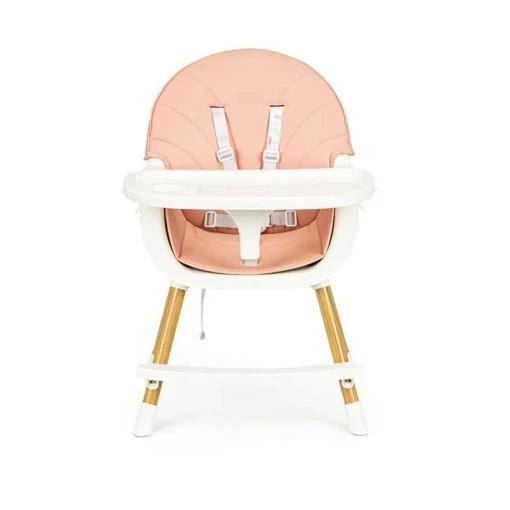 Hranilica 2u1 Pink ECO TOYS sa drvenim nogama i eco kožom za bebe