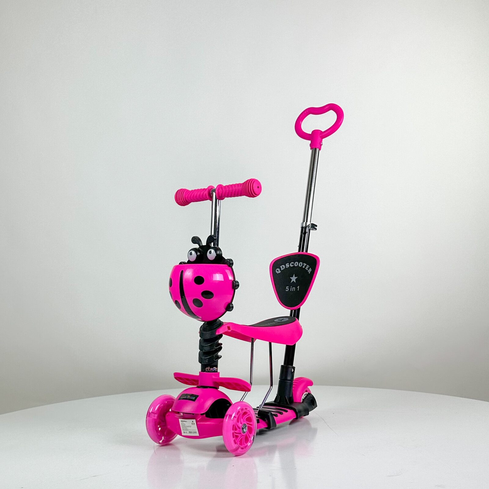 Dečiji trotinet 5u1 Bubamara roze sa sedištem