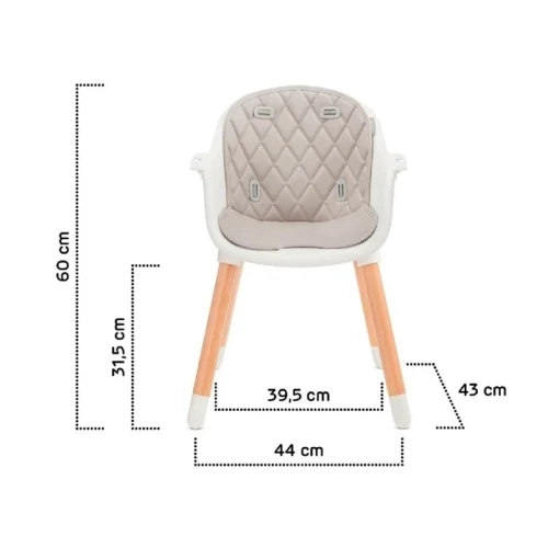 Kinderkraft Siena Grey 2u1 hranilica stolica za bebe i decu