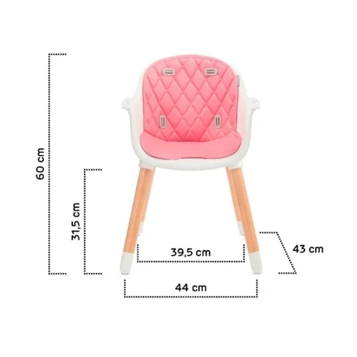 Kinderkraft Siena Pink 2u1 hranilica stolica za bebe i decu