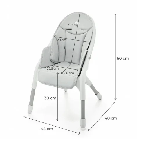 Kinderkraft Dinnly Light Grey sklopiva hranilica za bebe