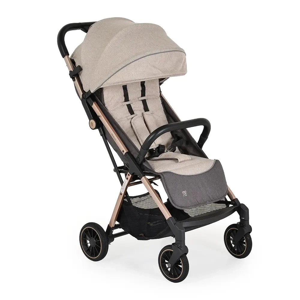 Moni Berlin Premium kolica za bebe Beige sa podesivim naslonom i rotirajućim točkovima