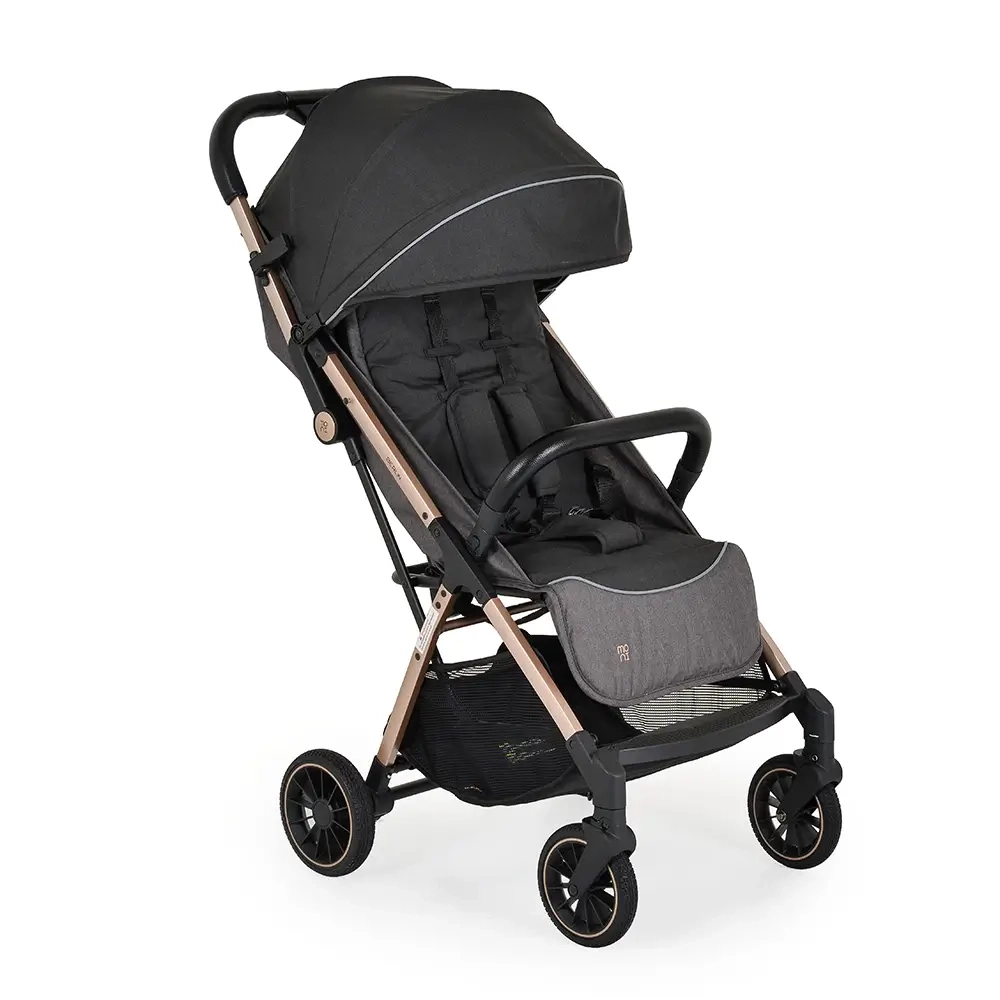 Moni Berlin Premium kolica za bebe Black sa podesivim naslonom i sigurnosnim pojasom u 5 tačaka
