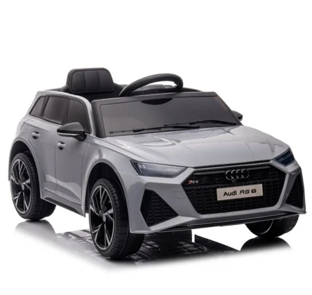 Audi RS6 sivi – licencirani auto na baterije sa muzikom i daljinskom kontrolom.