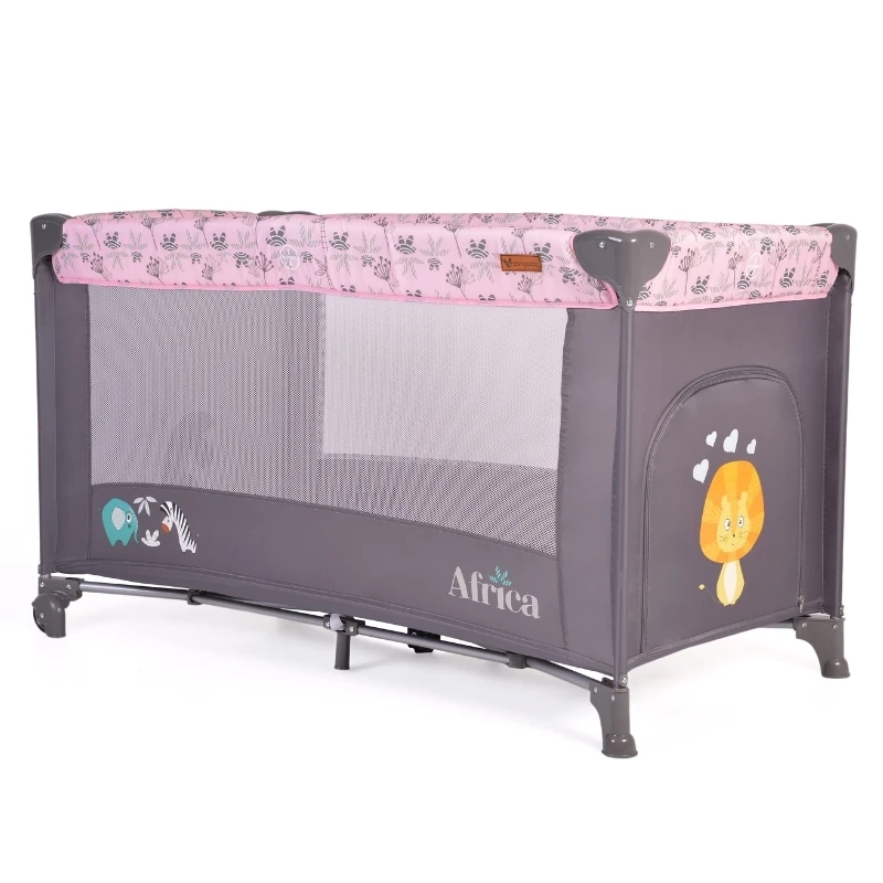 Cangaroo prenosivi krevetac Africa Pink za bebe sklopivi putni krevetac sa mrežastim stranicama