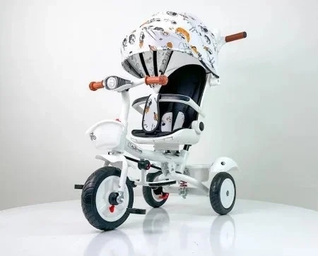 Tricikl 444 Space beli – sigurna i udobna vožnja za vaše dete uz potpunu kontrolu roditelja.