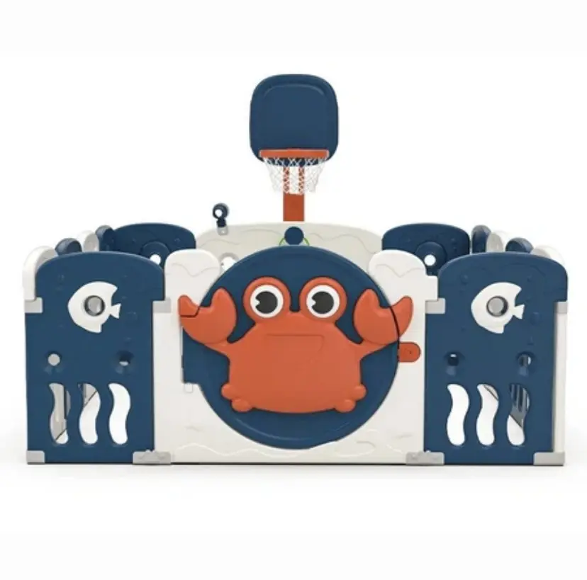 Sklopiva ogradica Keba Kraba u zabavnom dizajnu sa crveno-plavim detaljima za sigurnu igru dece